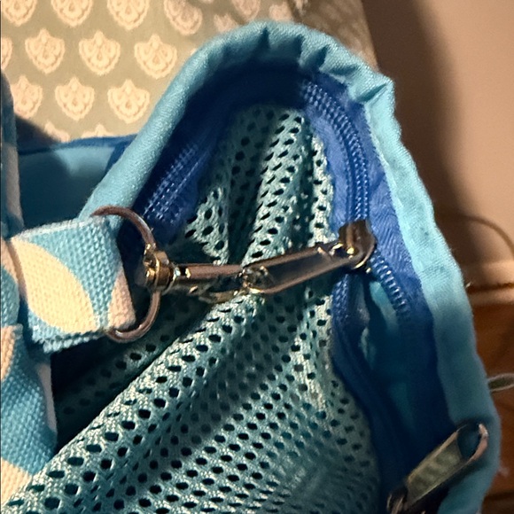 United Colors of Benetton Blue and White Patterned small dog Bag - Picture 9 of 17